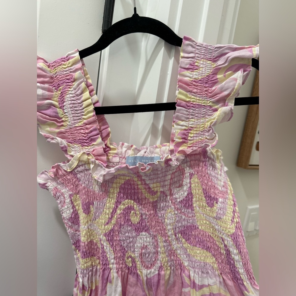 Hill House Pink and Yellow Swirled Ruffle Mini Dress - Picture 6 of 7